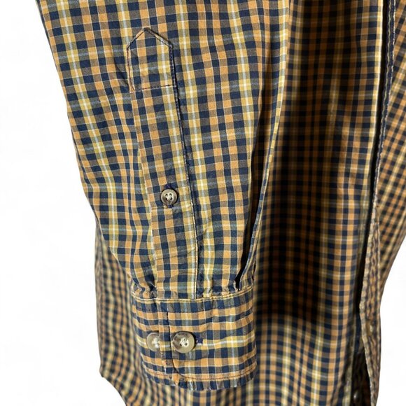 Carhartt Button Down Shirt Chest Pocket Brown Plaid Long Sleeve Collared Size L - Picture 5 of 14